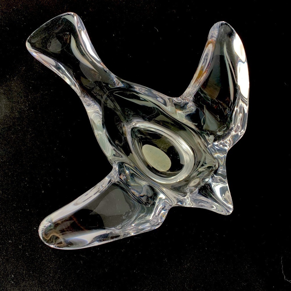 Art Clear Glass Flying Bird Dish Made in Italy - Picture 1 of 4